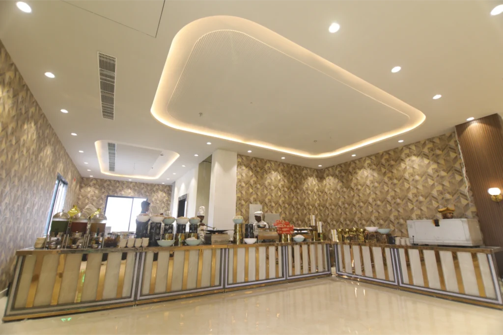 Buffet counters and dining area at MirayaBlu